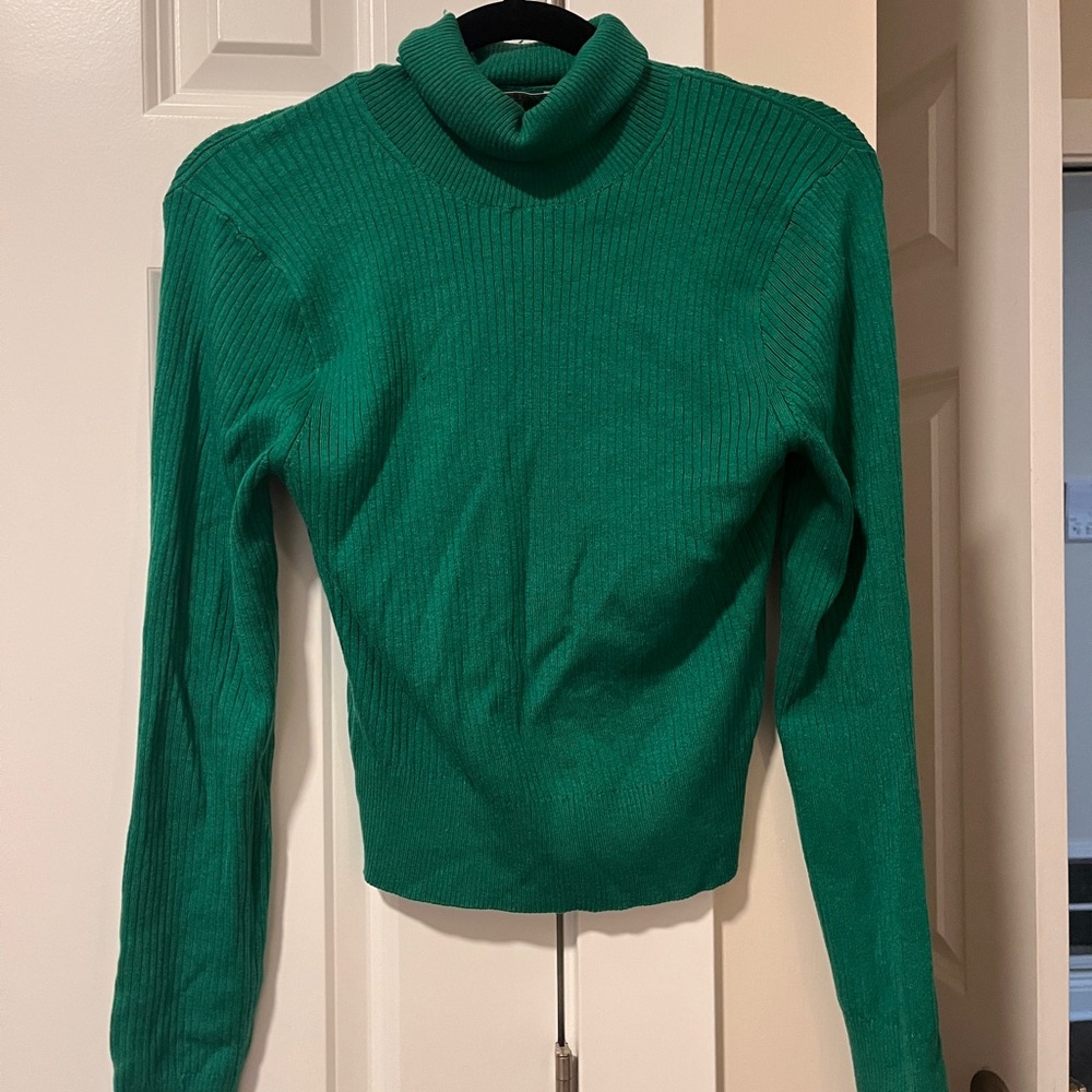 J. Crew Vibrant Green Turtleneck Sweater